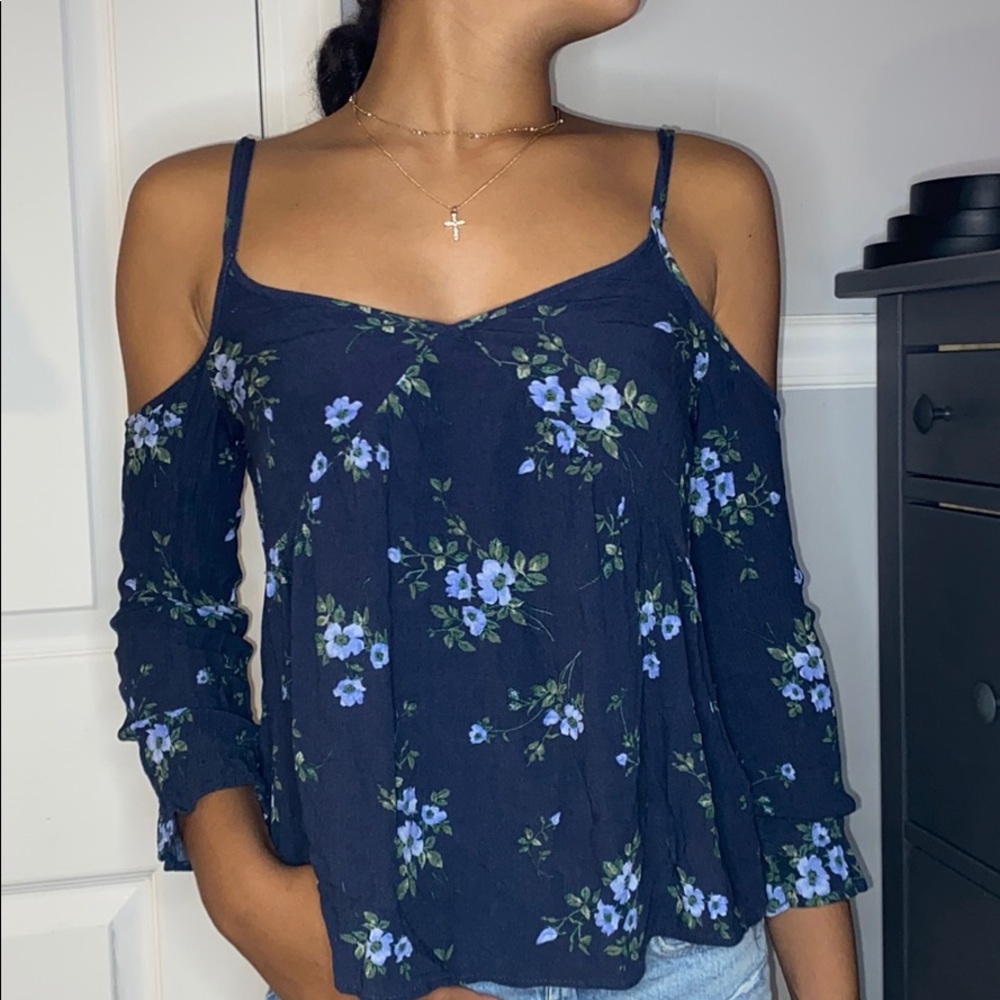 Long sleeve blouse blue